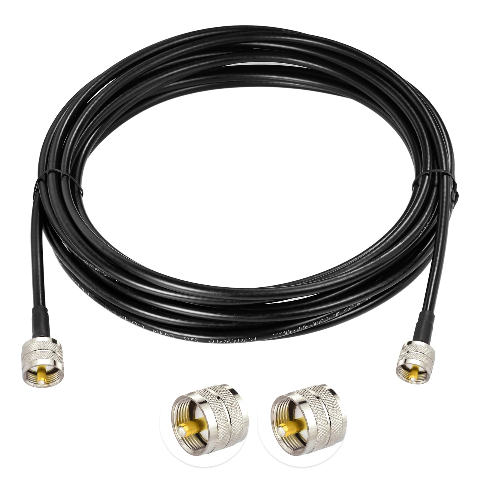 Superbat UHF Male to UHF Male Cable PL259 to PL259 Jumper Low Loss CB Antenna Extension Cable 20ft for Ham CB Radio SWR Meter Antenna Analyzer Dummy Load Radio Scanner etc.
