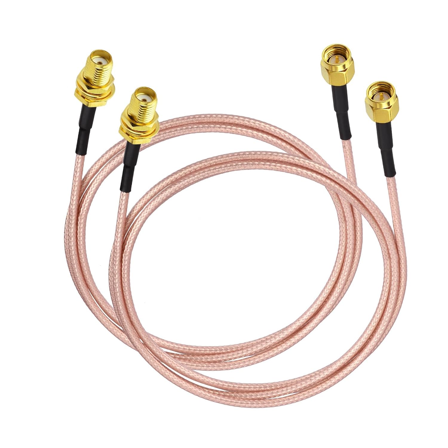 Superbat SMA Male to SMA Female Bulkhead RG316D Cable 3ft 50 Ohm for 4G LTE Router/Cellular Gateway/SDR USB Dongle/GPS Antenna - High-Frequency Low-Loss Coaxial Jumper 2-Pack