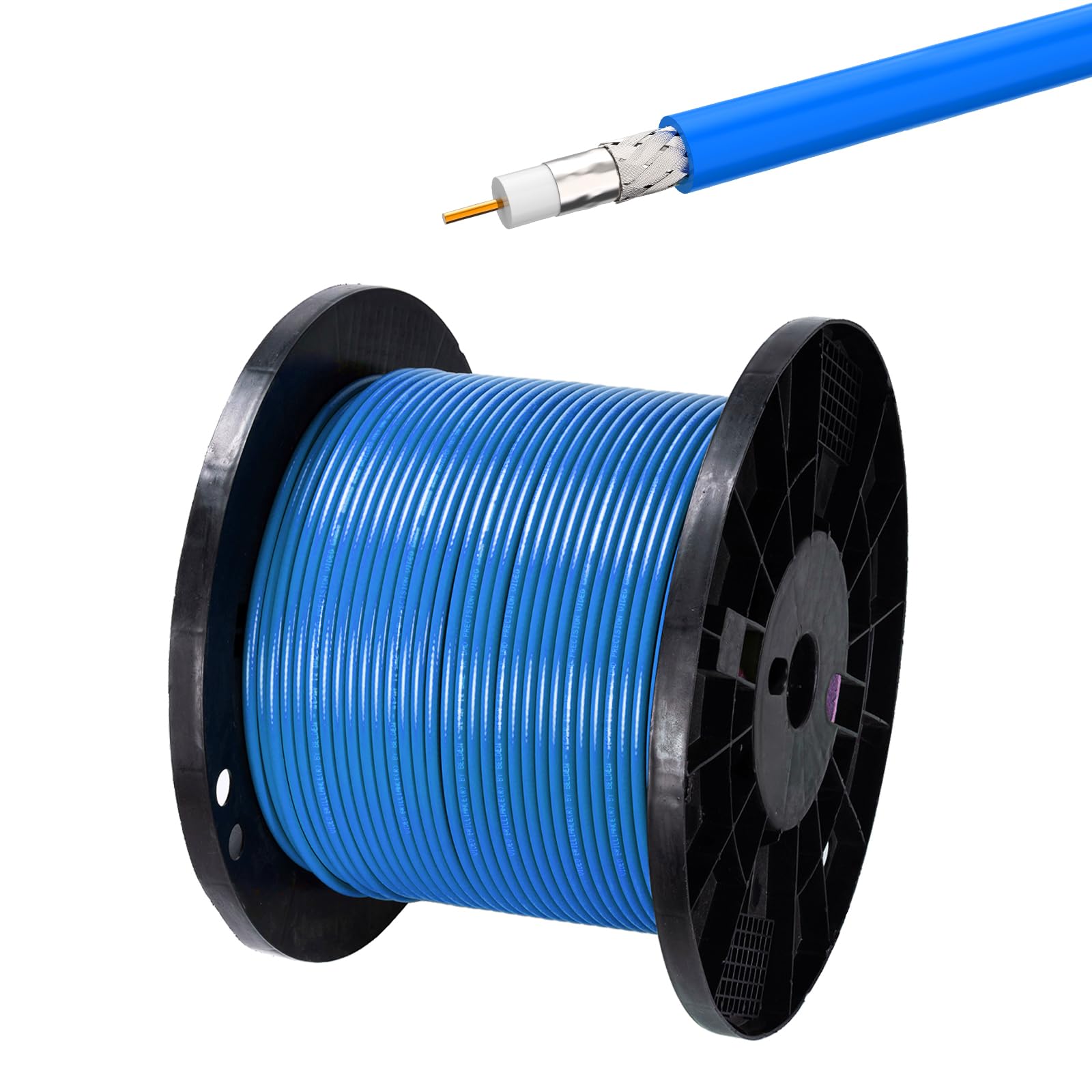 Superbat Belden 1694A Coaxial Cable Black 100ft Low Loss Precision 75 Ohm Video Cable Supports 3G/6G/12G/HD-SDI/4k for HDTV and Professional SDI Applications