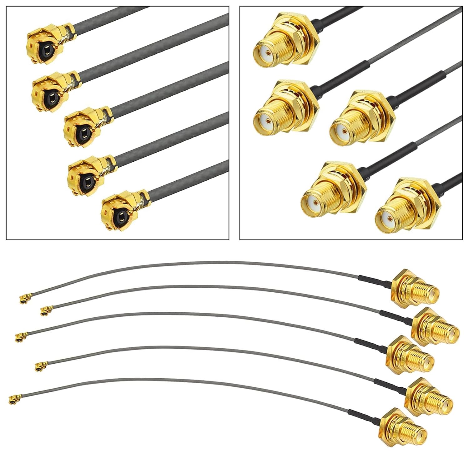 Superbat UFL to SMA Pigtail 6inch SMA Female to UFL Cable Wi-Fi Low Loss Extension Cable for Wireless Router Mini PCIe Cards Network PCI WAN Repeater Module 5-Pack