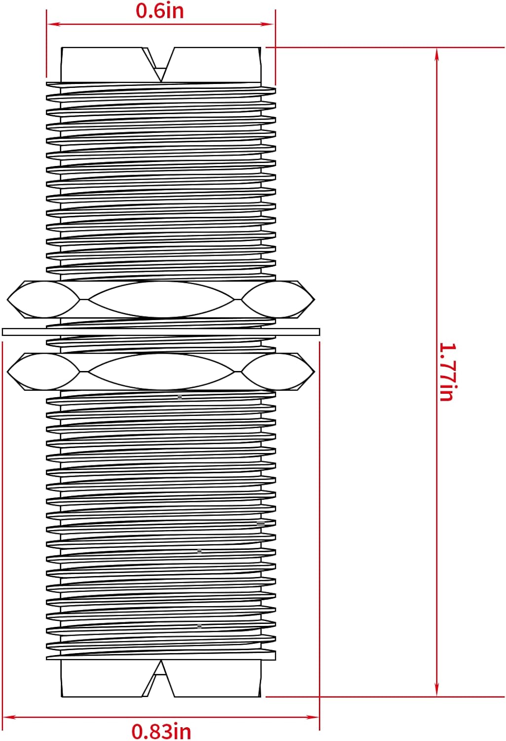 Superbat SO239 Adapter UHF Bulkhead Connector UHF Female to Female Bulkhead Connector, 2pcs