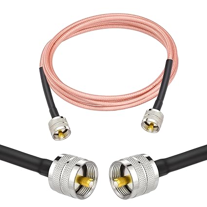 Superbat CB Radio Coax Cable  RG142 Coax Cable with UHF PL259 to PL 259 Coax Connectors 50 Ohm for CB Radio Antenna Analyzer Dummy Load SWR Meter Ham Radio