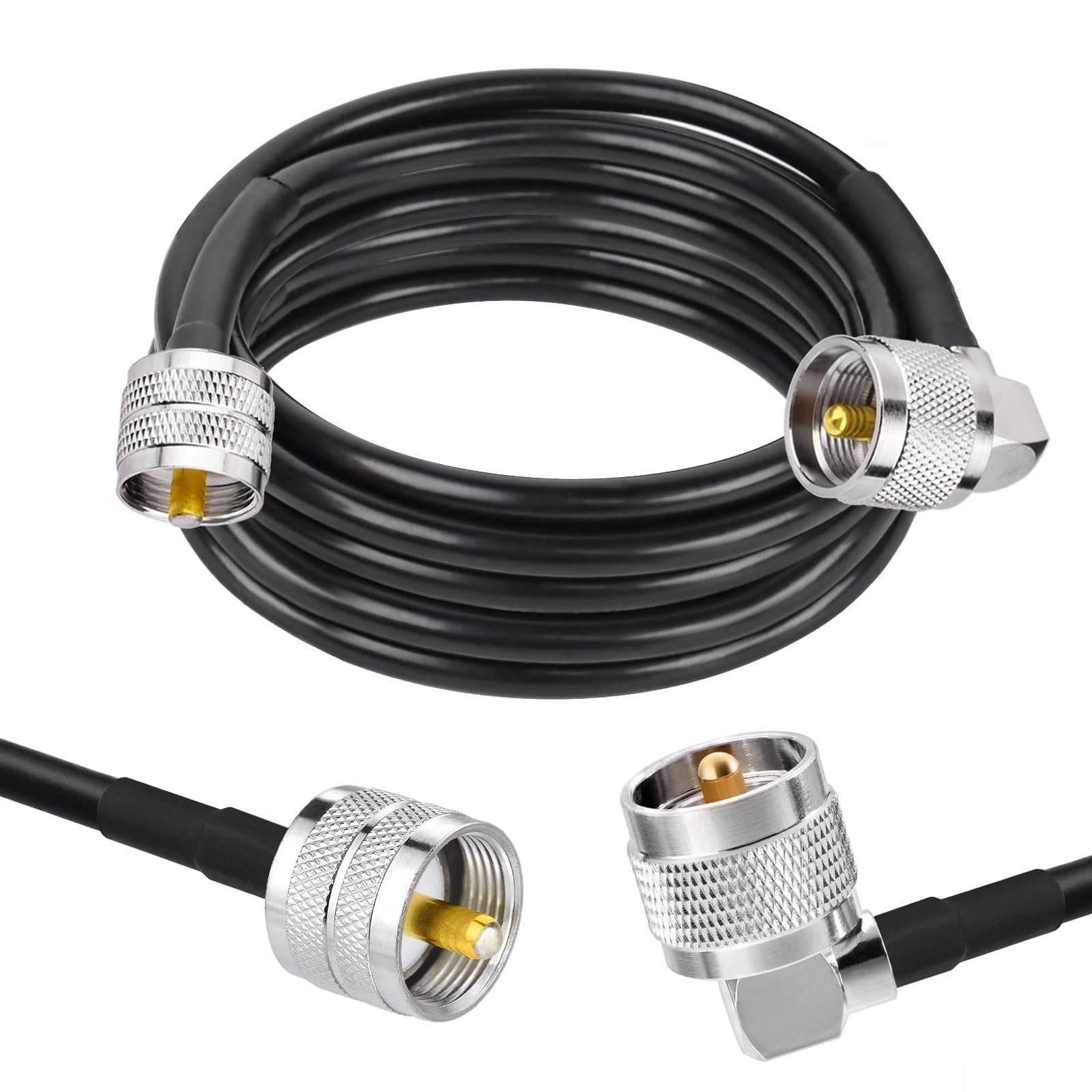 Superbat PL-259 Jumper Cable UHF (Pl259) Male to Male Low Loss Digital RG58 Coax Cable (3 Feet RG58) for HAM & CB Radio,Antenna Analyzer,Dummy Load,SWR Meter 2-Pack