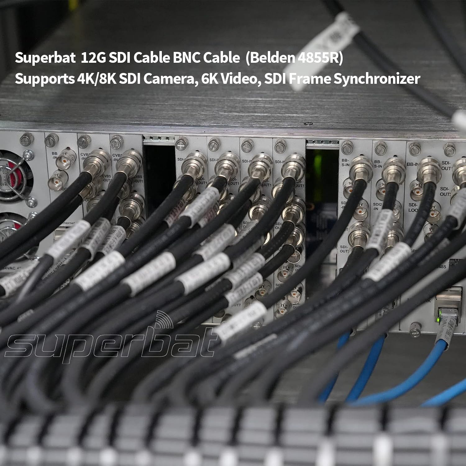 Superbat 75 Ohm Belden 4855R SDI Video Cable 100ft,Thin and Flexible UHD Precision Video Cable,Support 3G/6G/HD/12G-SDI/4K,for Surveillance Video Security Camera CCTV Systems Video Coaxial Cable