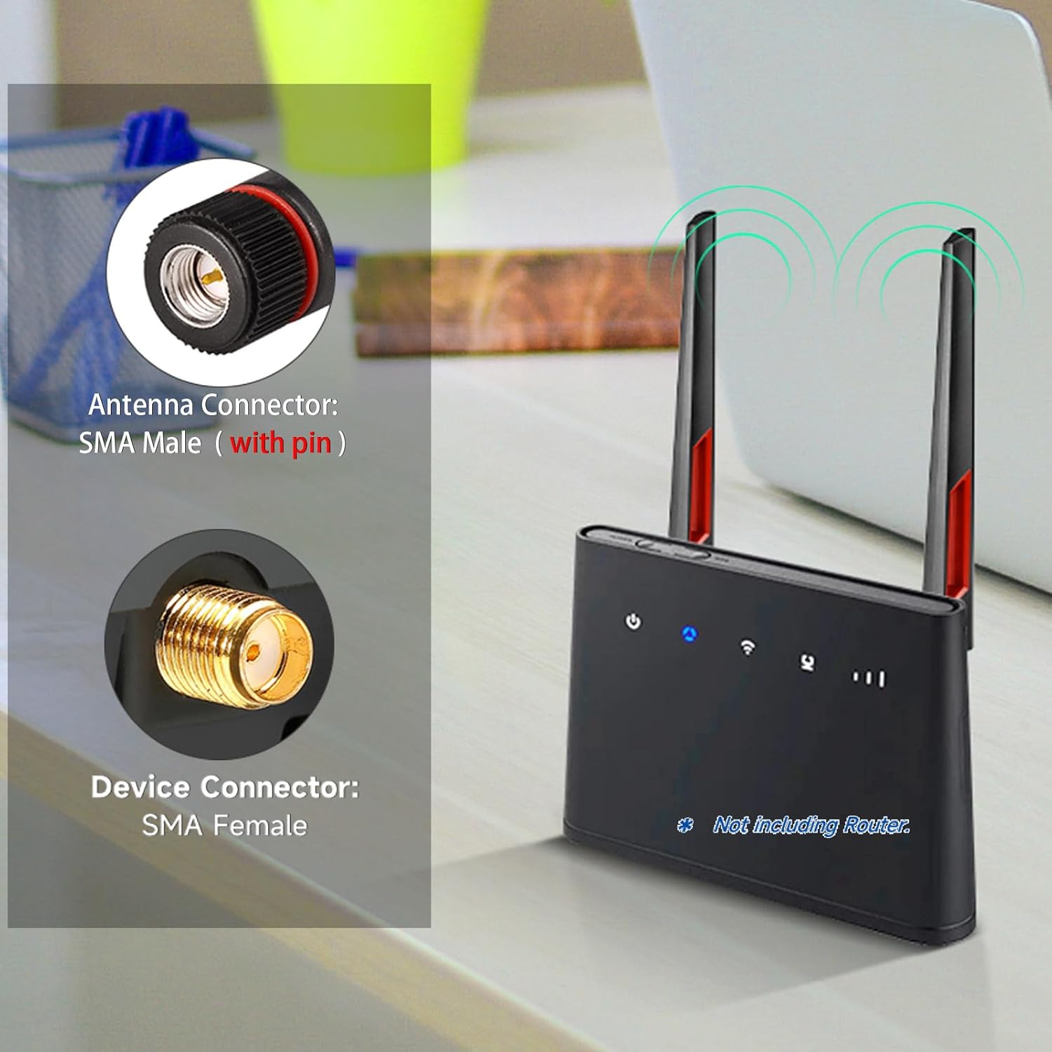 Superbat Dual Band WiFi Antenna 2.4GHz 5GHz 5.8GHz SMA WiFi Antennae for PC Desktop Computer Motherboard PCI WiFi Bluetooth Card Wireless Network Router (2-Pack)