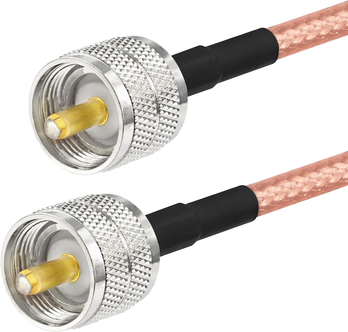 SUPERBAT CB Jumper Cable, UHF Male to Male PL-259 Jumper 12inch High Power Low Loss RG142 Digital Coax Cable for HAM & CB Radio Antenna Analyzer Dummy Load SWR Meter