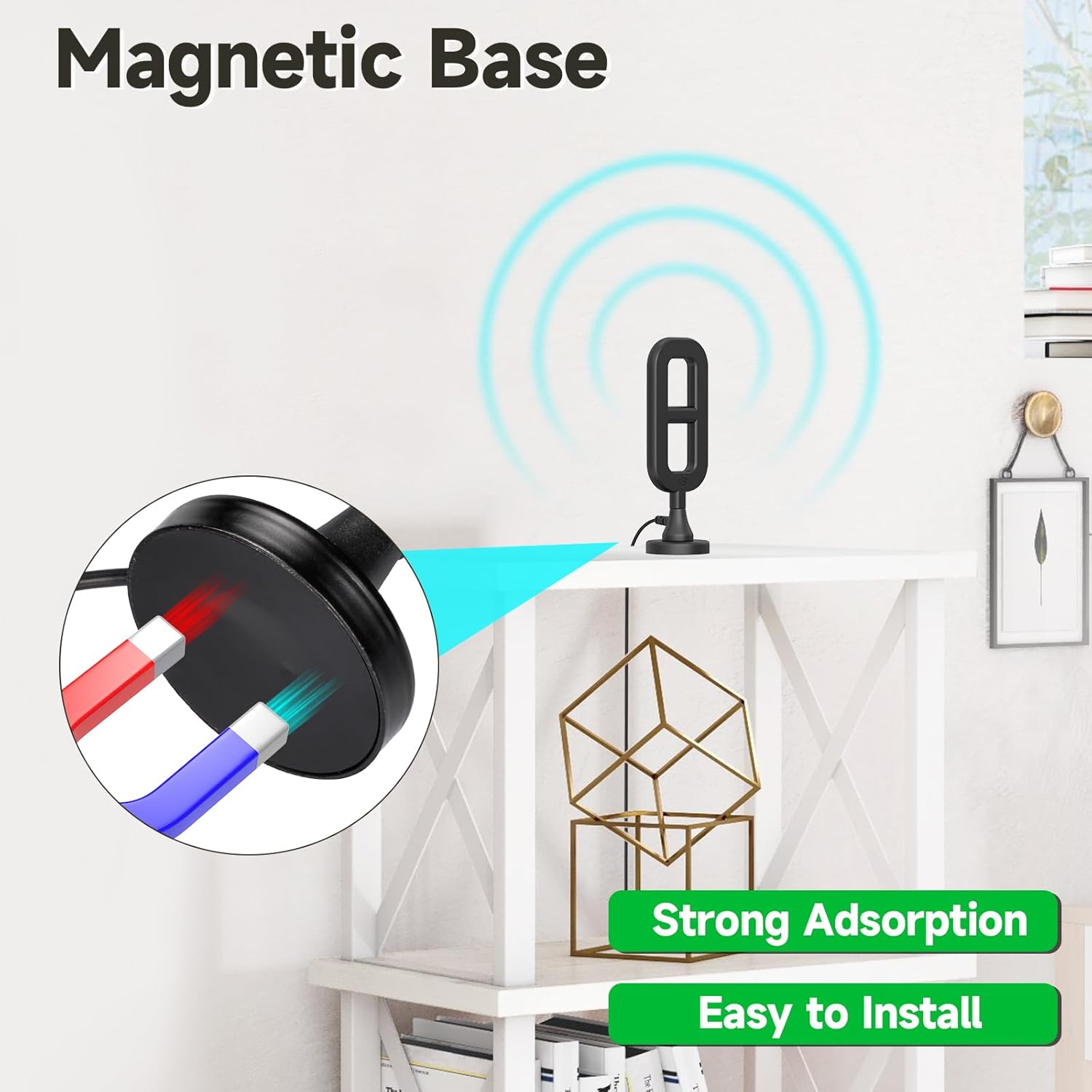 Superbat 4G LTE External Magnetic Antenna Omni Directional 8dBi SMA Male Antenna for AT&T Verizon T-Mobile Cellular Router Modem Extended Receiver Stealth Cam etc.