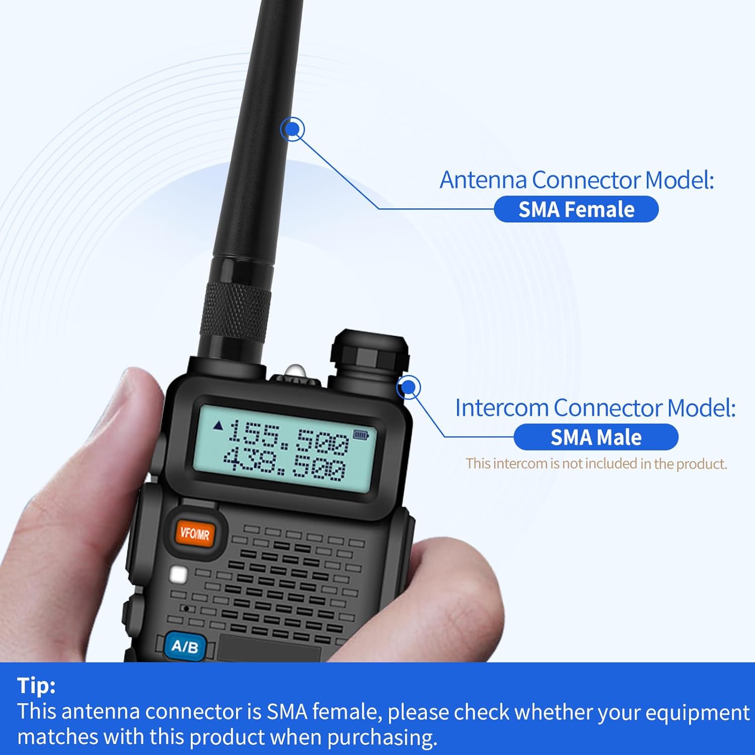 Superbat Dual Band 136-174 400-470MHz UHF VHF Radio Antenna SMA Female Whip Walkie Talkie Antenna Compatible with Baofeng UV-5R Retevis Aliunce HD1 Arcshell AR-5 Two Way Radio