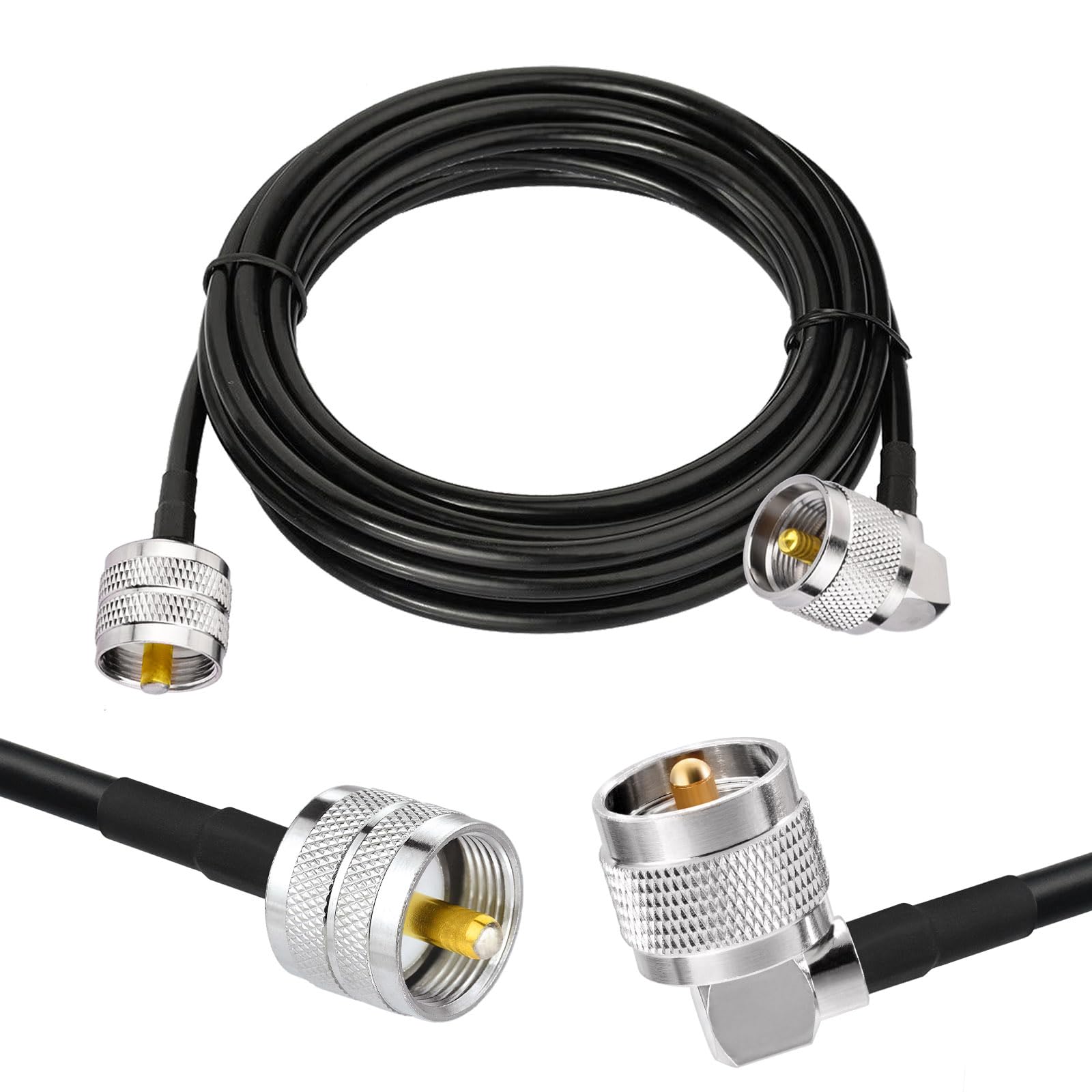 Superbat PL-259 Jumper Cable UHF (Pl259) Male to Male Low Loss Digital RG58 Coax Cable (2 Foot RG58) for HAM & CB Radio,Antenna Analyzer,Dummy Load,SWR Meter 2-Pack