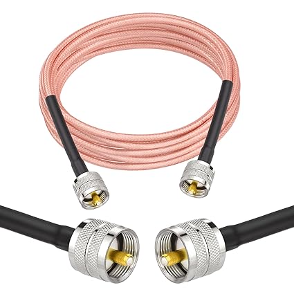 Superbat CB Radio Coax Cable  RG142 Coax Cable with UHF PL259 to PL 259 Coax Connectors 50 Ohm for CB Radio Antenna Analyzer Dummy Load SWR Meter Ham Radio