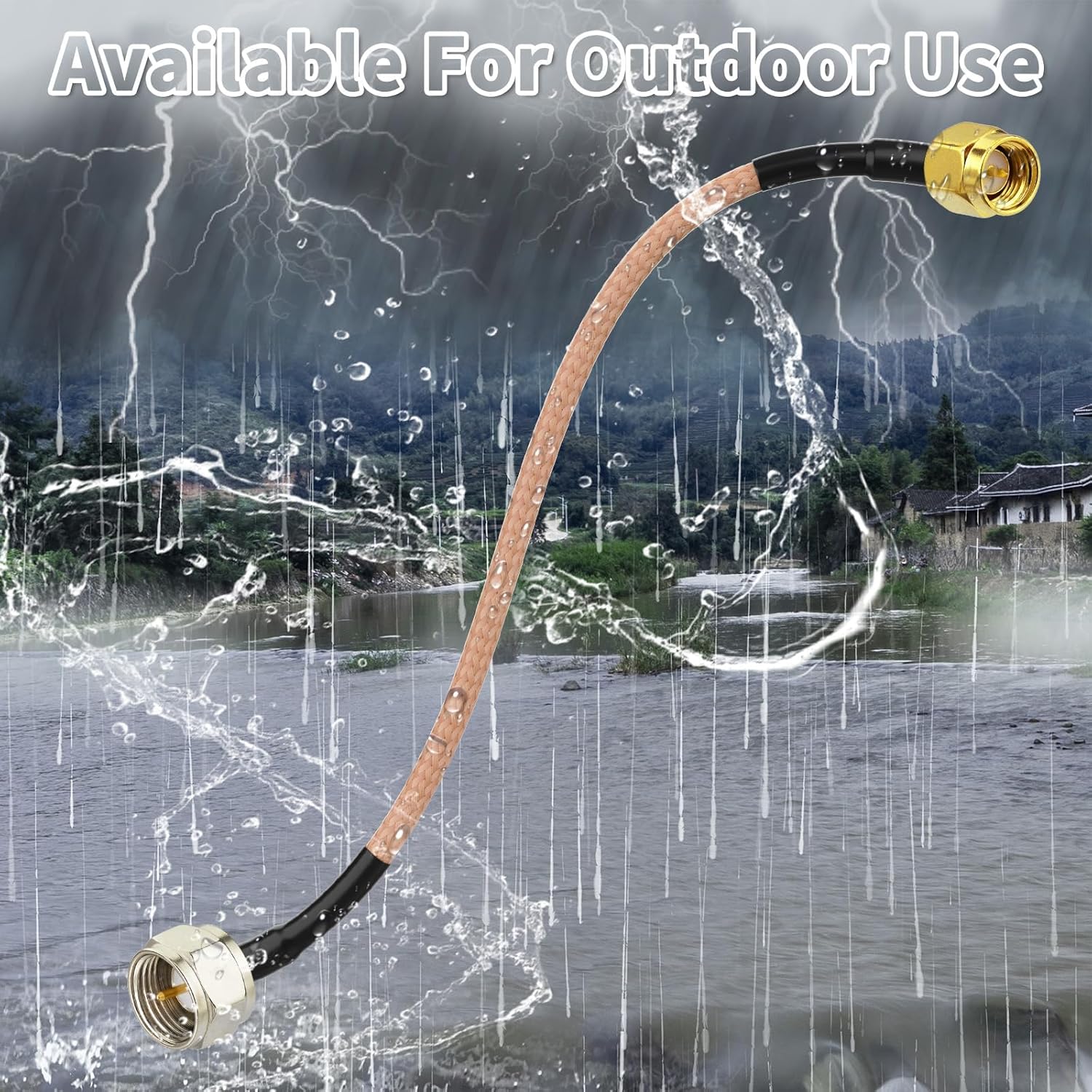 Superbat F Type Male to SMA Male Adapter Jumper 50 Ohm RG316 Coax Cable 6inch (2Pcs) for RF Applications, SDR RTL-SDR, TV Coax Cables etc.