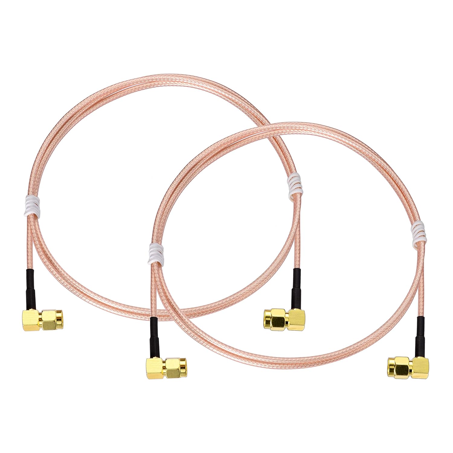 SUPERBAT SMA Extension 3ft Male to Male Right Angle Connector RG316 Cable Jumper for FPV Antenna Router WiFi Network Analyzer etc. 2-Pack