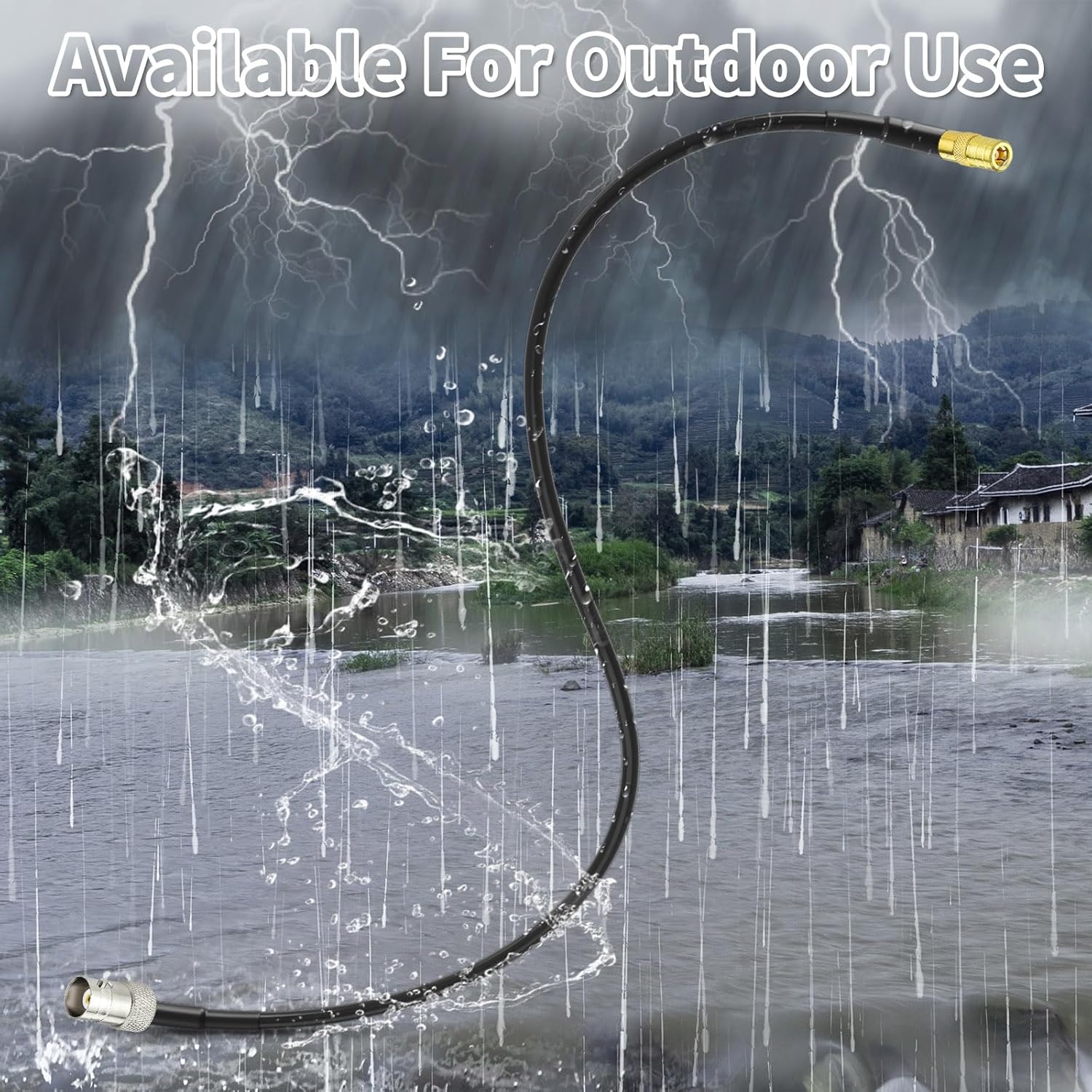 Superbat BNC Female to SMB Male 50 Ohm RG174 Coaxial Cable 1ft for RF Applications,Antennas,Radio Boards,Base Stations etc(2Pcs)