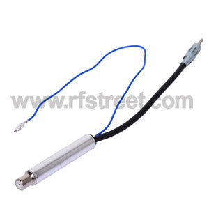 Auto-Inline-Antenna-ISO-DIN-Radio-FM-AM-Stereo-Signal-Amp-Amplifier-Booster-Cable-Coax-Male-to-Female-w-Power-Input_DB1-2078_PT00
