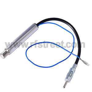 Auto-Inline-Antenna-ISO-DIN-Radio-FM-AM-Stereo-Signal-Amp-Amplifier-Booster-Cable-Coax-Male-to-Female-w-Power-Input_DB1-2078_PT01