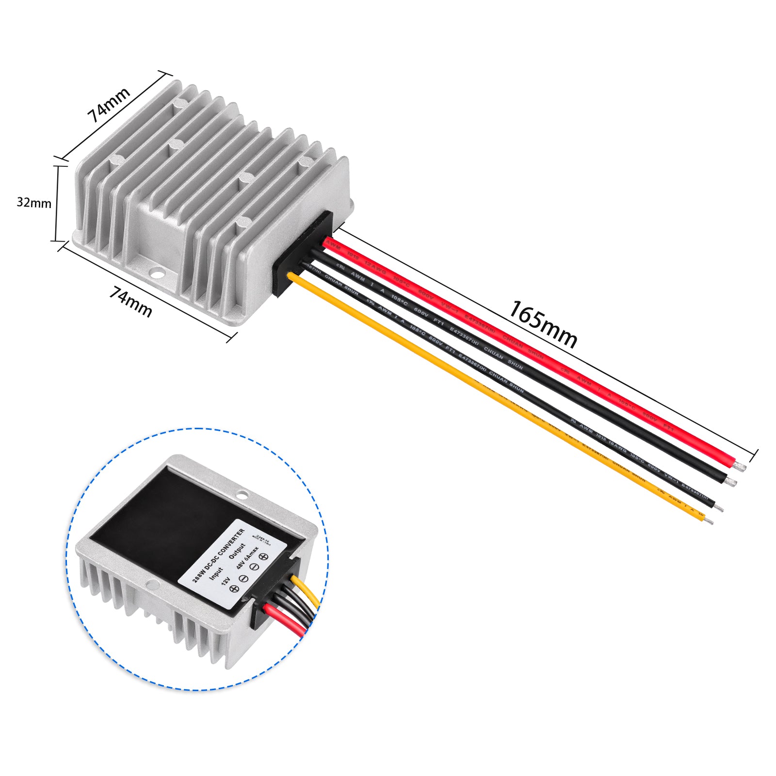 DC-Converter-Regulator-Step-UP-12V-to-48V-6A-288W-Power-Supply-Adapter-Voltage-Booster-Converter-for-Starlink-Golf-Cart-Club-Car-Truck-Vehicle-Boat-Solar-System_SYQ-12-48V-6A-288W_PT04