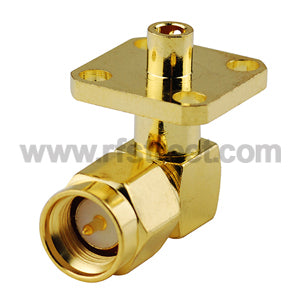 SMA-Male-4-hole-panel-mount-Right-Angle-RF-connector-for-Cable-086_S01-RPS08HL4-11BS00_PT00