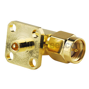 SMA-Male-4-hole-panel-mount-Right-Angle-RF-connector-for-Cable-086_S01-RPS08HL4-11BS00_PT01