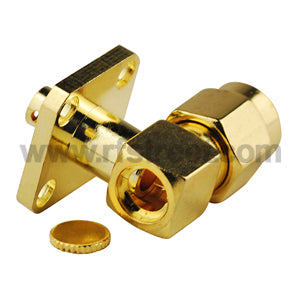 SMA-Male-4-hole-panel-mount-Right-Angle-RF-connector-for-Cable-086_S01-RPS08HL4-11BS00_PT02